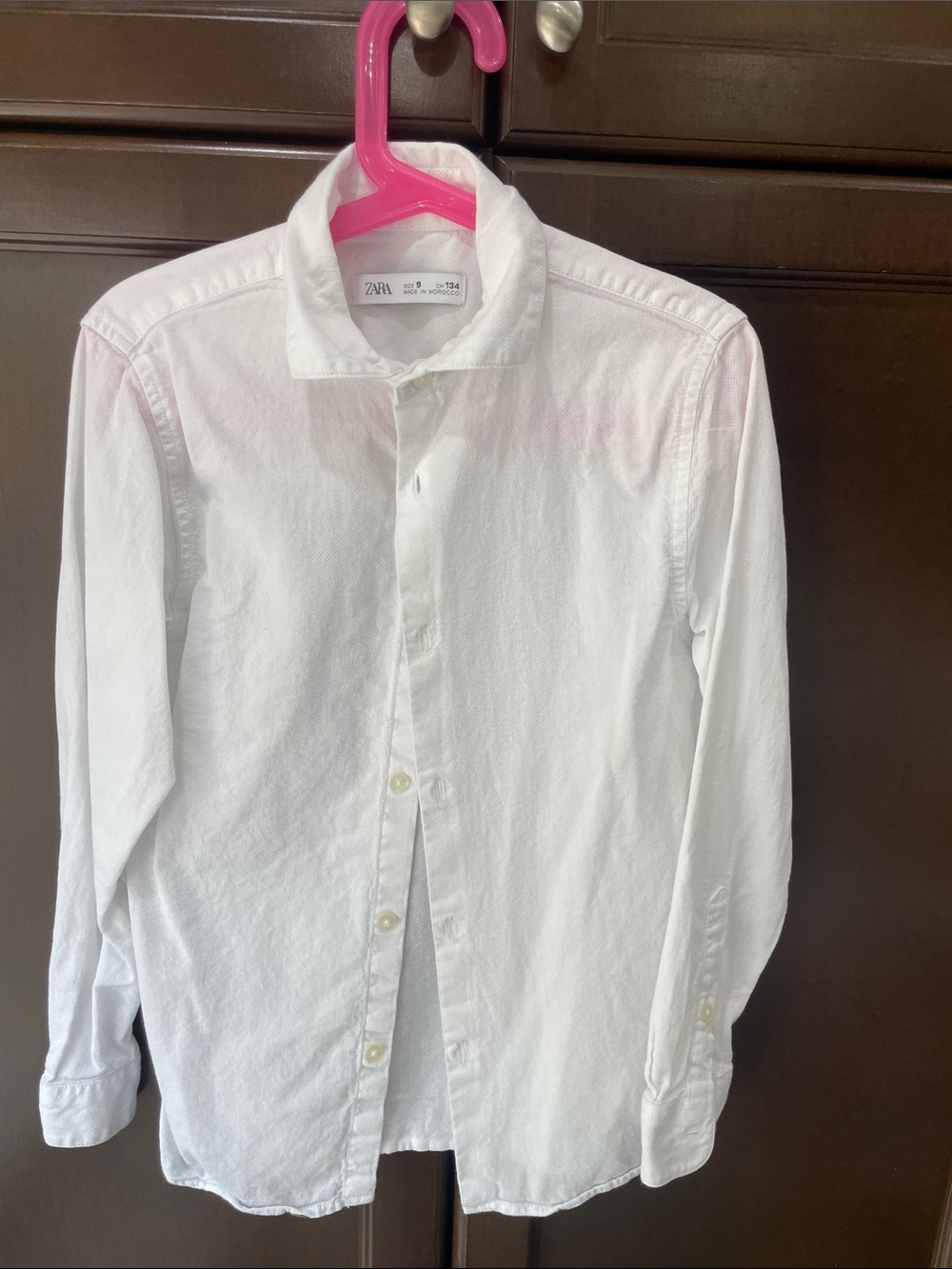 Zara Kids White Long-Sleeve Button Shirt